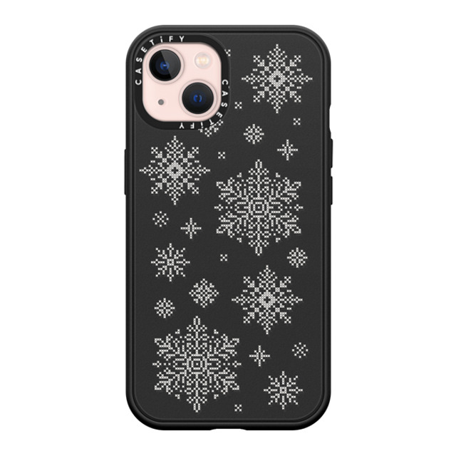 CASETiFY iPhone 13 ケース マットブラック インパクトケース MagSafe対応 Needlepoint Snowflakes casetify_artist