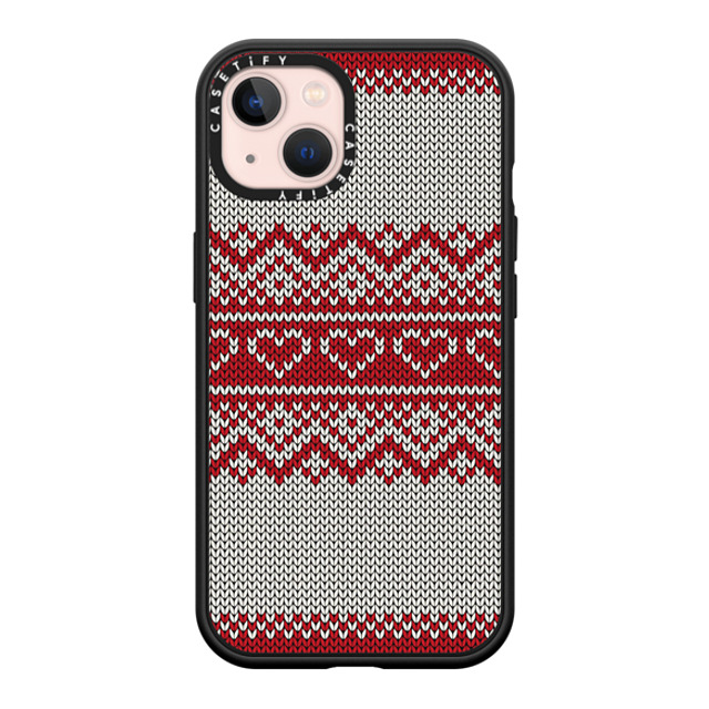 CASETiFY iPhone 13 ケース マットブラック インパクトケース MagSafe対応 Red Fair Isle Sweater casetify_artist