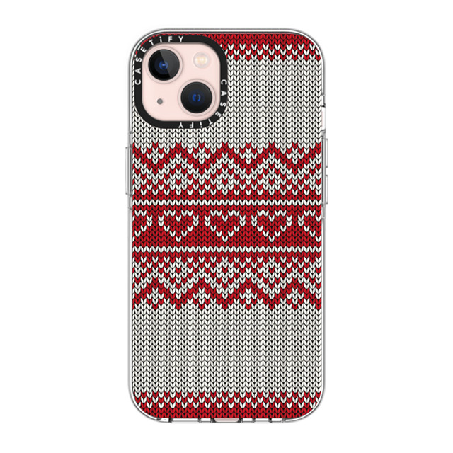 CASETiFY iPhone 13 ケース クリア クリア ケース MagSafe対応 Red Fair Isle Sweater casetify_artist