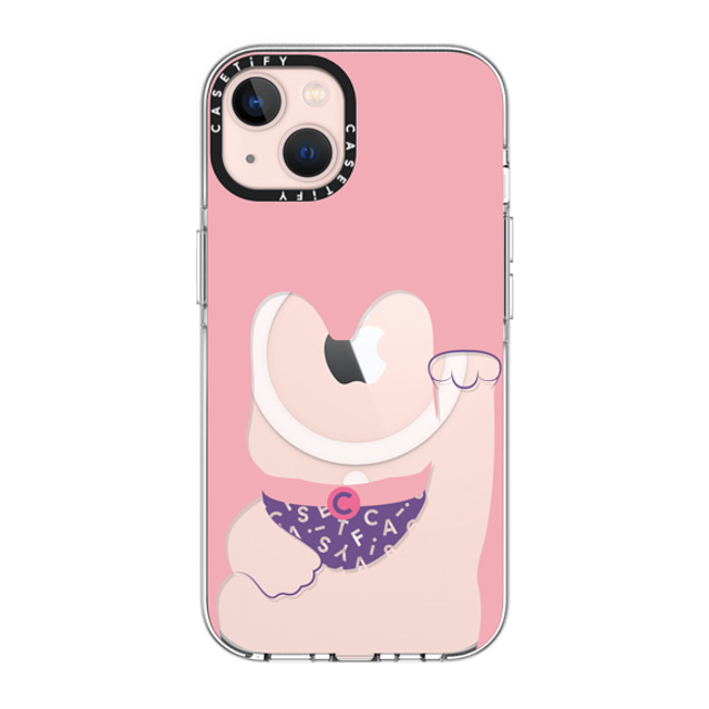 CASETiFY iPhone 13 ケース クリア クリア ケース MagSafe対応 Lucky Cat Pink casetify_artist