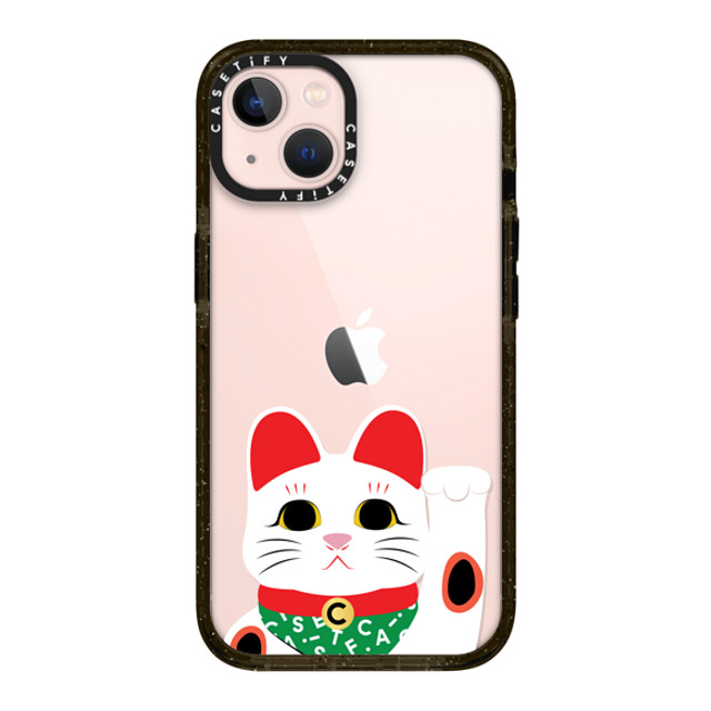 CASETiFY iPhone 13 ケース ブラック インパクトケース Waving Lucky Cat casetify_artist