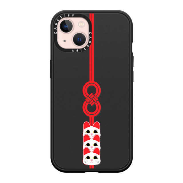 CASETiFY iPhone 13 ケース マットブラック インパクトケース MagSafe対応 Lucky Knot, Lucky Cat casetify_artist