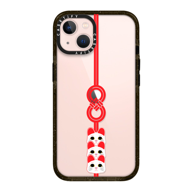 CASETiFY iPhone 13 ケース ブラック インパクトケース Lucky Knot, Lucky Cat casetify_artist