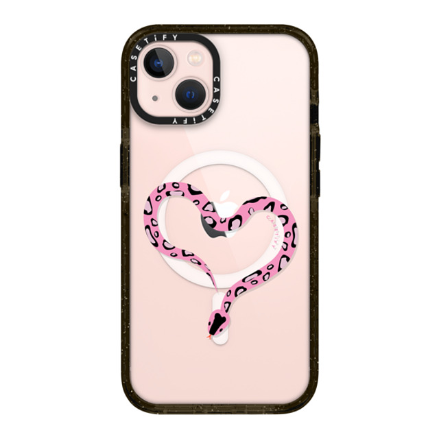 CASETiFY iPhone 13 ケース ブラック インパクトケース MagSafe対応 Pink Heart Snake casetify_artist