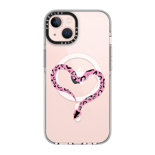 CASETiFY iPhone 13 ケース クリア クリア ケース MagSafe対応 Pink Heart Snake casetify_artist