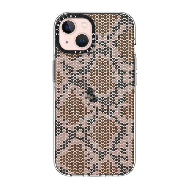 CASETiFY iPhone 13 ケース クリア クリア ケース MagSafe対応 Brown Heart Snake Print casetify_artist