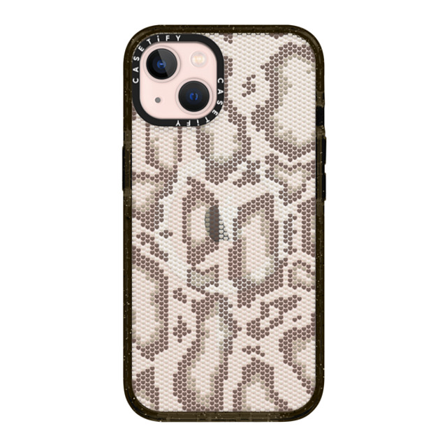 CASETiFY iPhone 13 ケース ブラック インパクトケース MagSafe対応 Beige Heart Snake Print casetify_artist