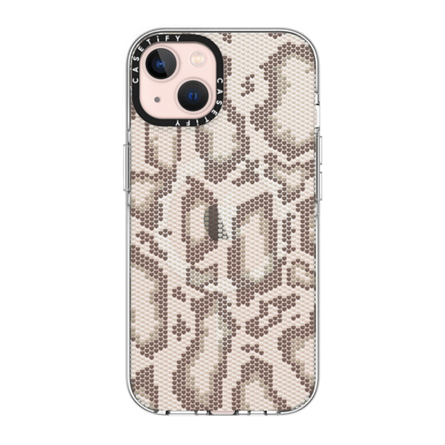 CASETiFY iPhone 13 ケース クリア クリア ケース MagSafe対応 Beige Heart Snake Print casetify_artist