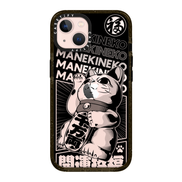 CASETiFY iPhone 13 ケース ブラック インパクトケース Lucky Cat Comic casetify_artist