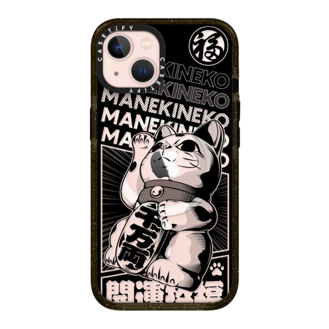 CASETiFY iPhone 13 ケース ブラック インパクトケース MagSafe対応 Lucky Cat Comic casetify_artist