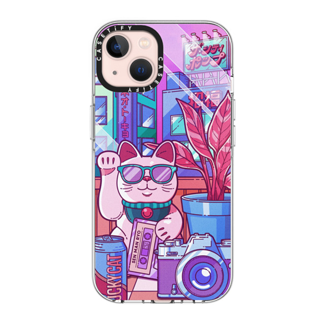 CASETiFY iPhone 13 ケース クリア クリア ケース MagSafe対応 Lucky Cat City Pop casetify_artist