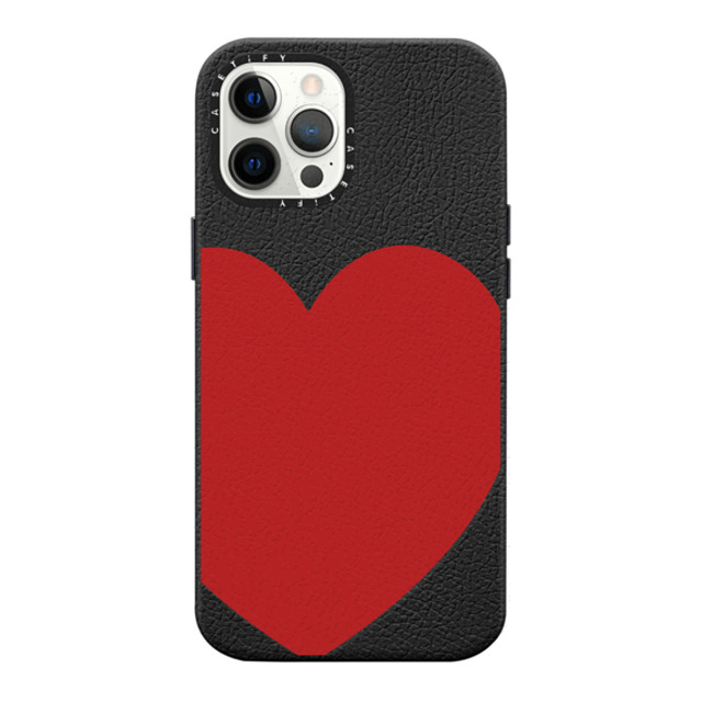 CASETiFY iPhone 12 Pro Max ケース ジェットブラック ペブルケース Red Heart casetify_artist