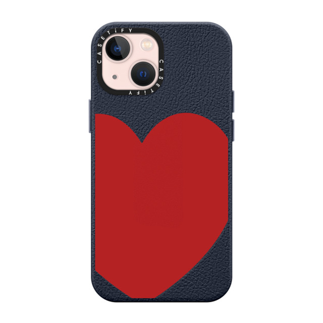 CASETiFY iPhone 13 Mini Case ネイビーブルー ペブルケース MagSafe対応 Red Heart casetify_artist CASETiFY iPhone 13 Mini Case ネイビーブルー ペブルケース MagSafe対応 Red Heart casetify_artist