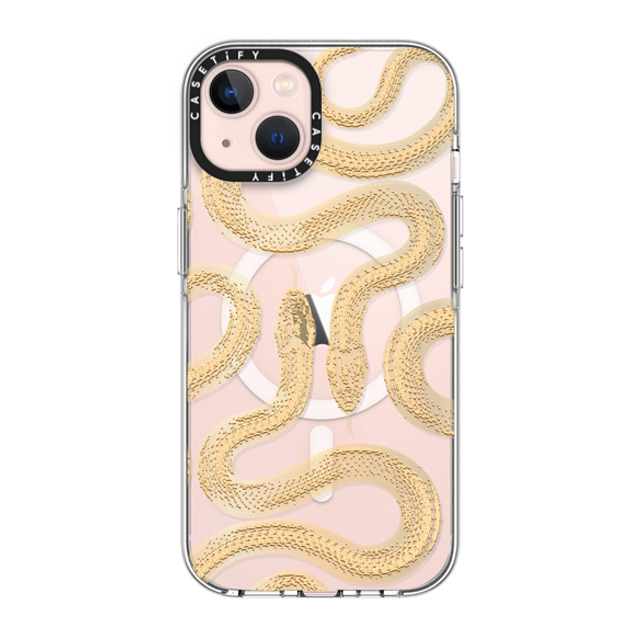 CASETiFY iPhone 13 ケース クリア クリア ケース MagSafe対応 Gold Kingsnake casetify_artist