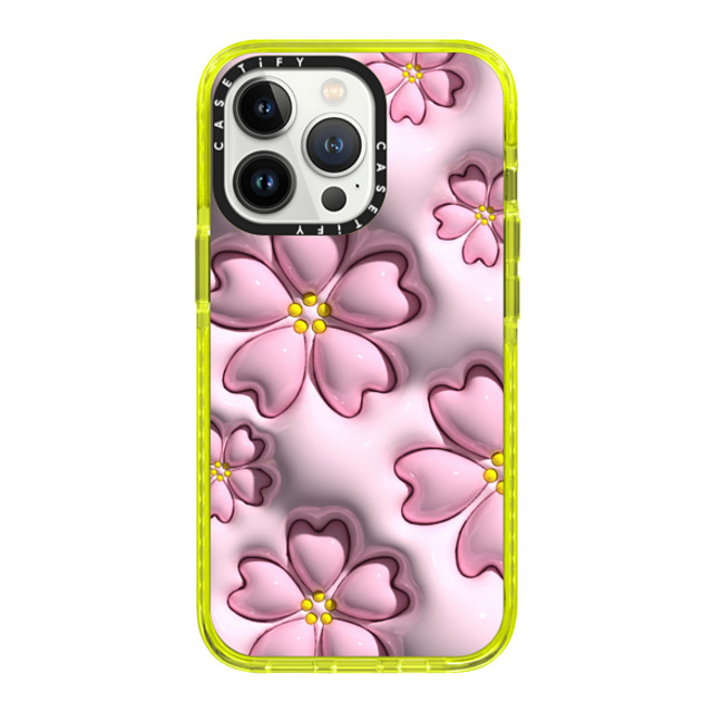 CASETiFY iPhone 13 Pro Case ネオン イエロー インパクトケース Floral フローラル Sakura Mother's Day CASETiFY iPhone 13 Pro Case ネオン イエロー インパクトケース Floral フローラル Sakura Mother's Day
