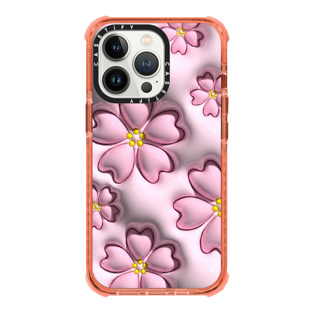 CASETiFY iPhone 13 Pro Case Peach ウルトラインパクトケース フローラル Sakura CASETiFY iPhone 13 Pro Case Peach ウルトラインパクトケース フローラル Sakura