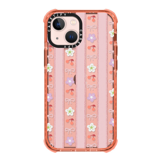 CASETiFY iPhone 13 Mini ケース Peach ウルトラインパクトケース Cherry,Floral Ribbon,Floral,Cherry Strawberry Milk Mother's Day CASETiFY iPhone 13 Mini ケース Peach ウルトラインパクトケース Cherry,Floral Ribbon,Floral,Cherry Strawberry Milk Mother's Day