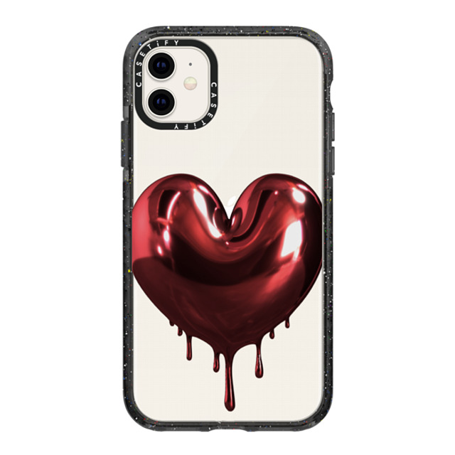 CASETiFY iPhone 11 ケース ブラック インパクトケース Chrome Chrome Red Metallic Heart Back to School CASETiFY iPhone 11 ケース ブラック インパクトケース Chrome Chrome Red Metallic Heart Back to School