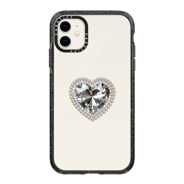 CASETiFY iPhone 11 ケース ブラック インパクトケース Chrome Chrome Jewel Heart Back to School CASETiFY iPhone 11 ケース ブラック インパクトケース Chrome Chrome Jewel Heart Back to School
