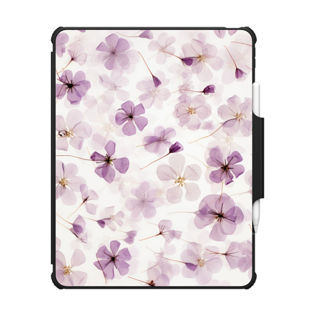 CASETiFY iPad Air 13-inch (M2/M3) Black インパクト フォリオ ケース Floral,Pattern Floral,Pattern Lilac Blossom