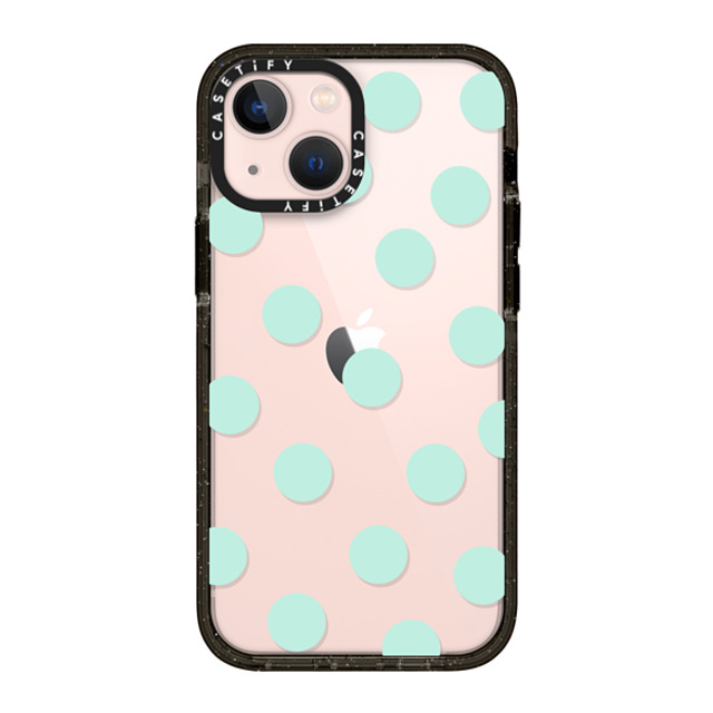CASETiFY iPhone 13 Mini �P�[�X �u���b�N �C���p�N�g�P�[�X Pattern,Polka Dot dot,Pattern,Polka Dot,Yes Mint Fizz