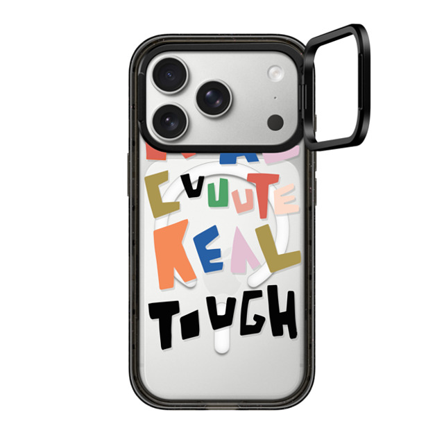 CASETiFY iPhone 17 Pro ケース ブラック インパクトリングスタンドケース MagSafe対応 Quote,Typography Quote,Typography REAL CUTE REAL TOUGH CASETiFY iPhone 17 Pro ケース ブラック インパクトリングスタンドケース MagSafe対応 Quote,Typography Quote,Typography REAL CUTE REAL TOUGH