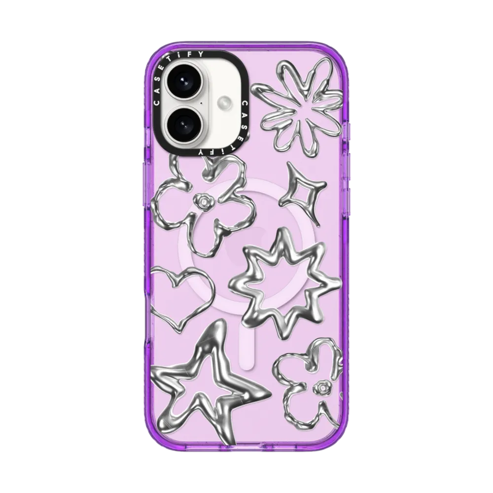 Impact iPhone 16 Plus Case MagSafe Compatible - Chrome Doodles