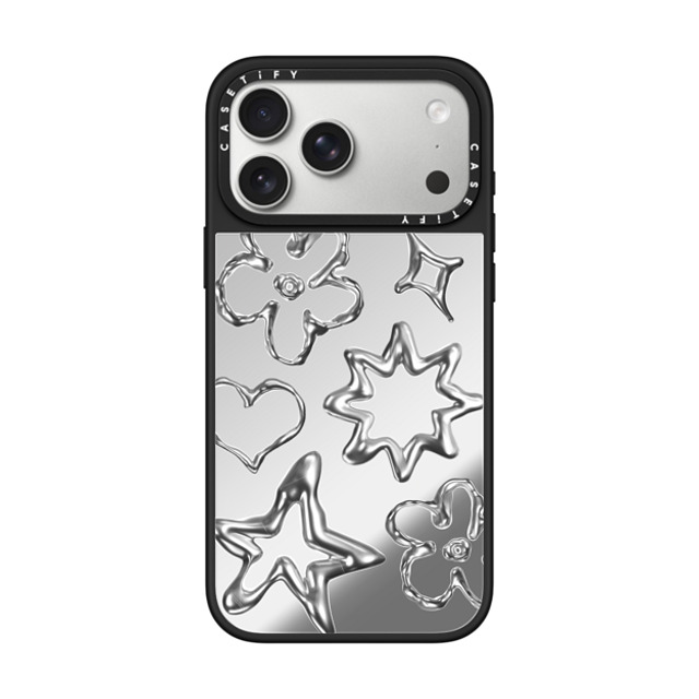 CASETiFY iPhone 17 Pro Max Case Silver on Black ミラーケース MagSafe対応 Star,Pattern Pattern,Star,Chrome,Monochrome,Futurism,Y2K Chrome Doodles Halloween CASETiFY iPhone 17 Pro Max Case Silver on Black ミラーケース MagSafe対応 Star,Pattern Pattern,Star,Chrome,Monochrome,Futurism,Y2K Chrome Doodles Halloween