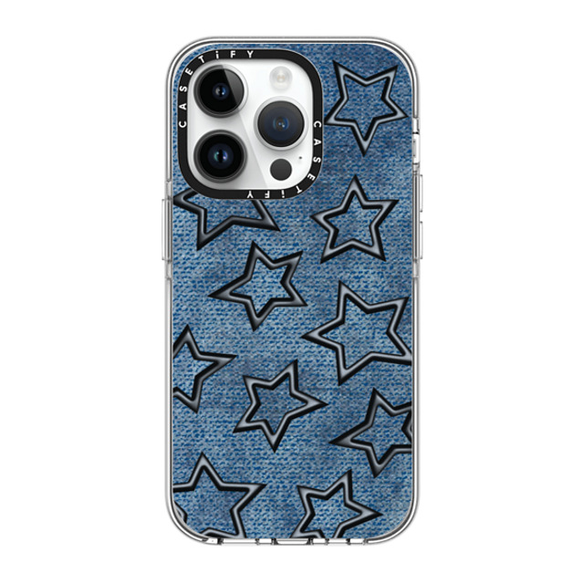 CASETiFY iPhone 14 Pro ケース クリア クリア ケース MagSafe対応 Dark Academia,Star STAR DENIM