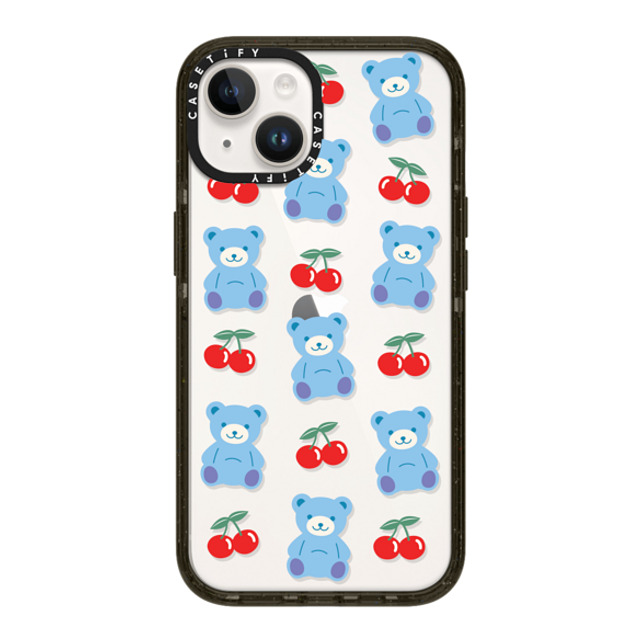 CASETiFY iPhone 14 ケース ブラック インパクトケース Animal,Cartoon,Pattern,Cartoon,Y2K,Bear Cherrie Bear