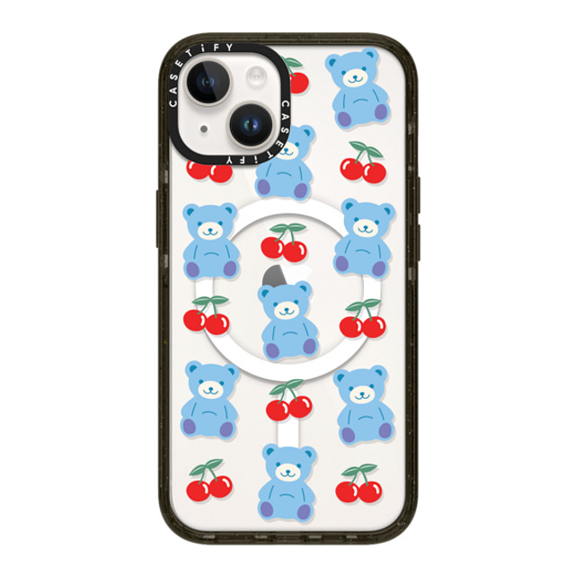 CASETiFY iPhone 14 ケース ブラック インパクトケース MagSafe対応 Animal,Cartoon,Pattern,Cartoon,Y2K,Bear Cherrie Bear