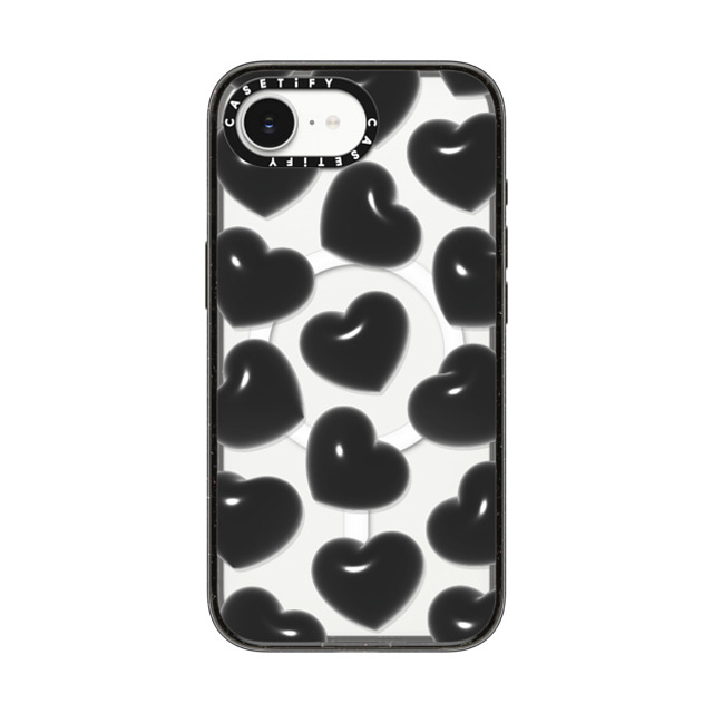 CASETiFY iPhone 16e Case Black Impact Case MagSafe Compatible Pattern,Monochrome Pattern,Monochrome Black Hearts Back to School CASETiFY iPhone 16e Case Black Impact Case MagSafe Compatible Pattern,Monochrome Pattern,Monochrome Black Hearts Back to School