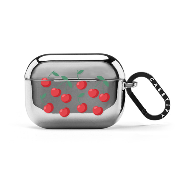 CASETiFY AirPods Pro シルバー ミラー ケース Cherry,Fruit Fruit,Food,Cherry,Pattern Cherries Mother's Day CASETiFY AirPods Pro シルバー ミラー ケース Cherry,Fruit Fruit,Food,Cherry,Pattern Cherries Mother's Day