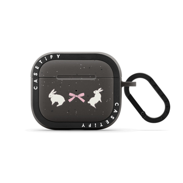 CASETiFY AirPods(第3世代) Matte Charcoal バウンス ケース Ribbon,Cottagecore,Pattern Rabbit Ribbon CASETiFY AirPods(第3世代) Matte Charcoal バウンス ケース Ribbon,Cottagecore,Pattern Rabbit Ribbon