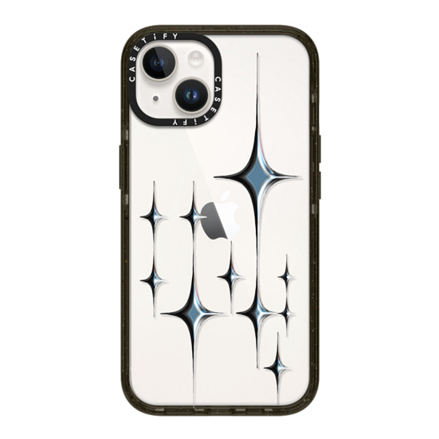 CASETiFY iPhone 14 ケース ブラック インパクトケース Star Chrome Sparkles - Graphite