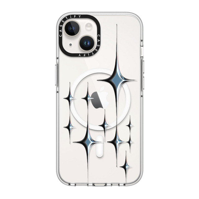 CASETiFY iPhone 14 ケース クリア クリア ケース MagSafe対応 Star Chrome Sparkles - Graphite