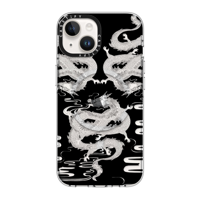 CASETiFY iPhone 14 Case Clear Clear Case MagSafe Compatible Dragon Dragon White CASETiFY iPhone 14 Case Clear Clear Case MagSafe Compatible Dragon Dragon White