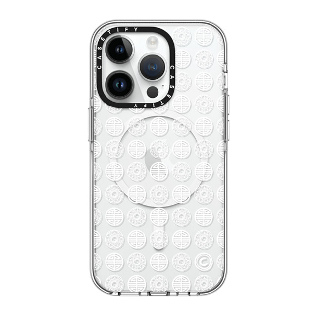 CASETiFY iPhone 14 Pro Case Clear Clear Case MagSafe Compatible Dancheong Pattern White casetify_artist CASETiFY iPhone 14 Pro Case Clear Clear Case MagSafe Compatible Dancheong Pattern White casetify_artist