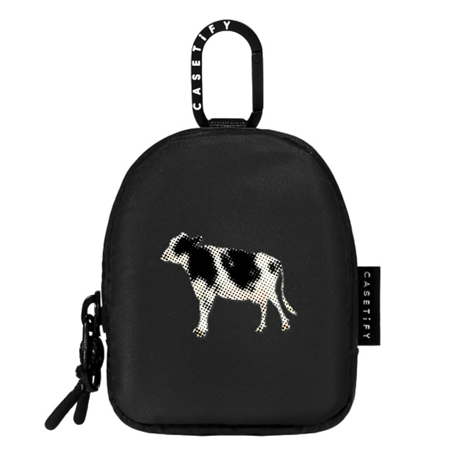CASETiFY ポーチ ブラック ワイヤレスイヤホンポーチ Cow Cow Moo Moo Cow Father's Day CASETiFY ポーチ ブラック ワイヤレスイヤホンポーチ Cow Cow Moo Moo Cow Father's Day
