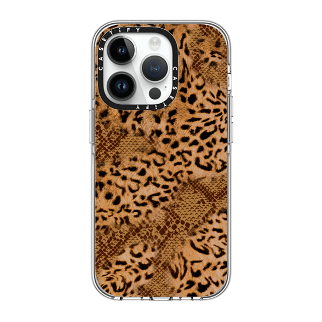 CASETiFY iPhone 14 Pro ケース クリア クリア ケース MagSafe対応 Leopard Brown Leopard