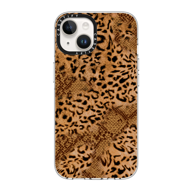 CASETiFY iPhone 14 ケース クリア クリア ケース MagSafe対応 Leopard Brown Leopard