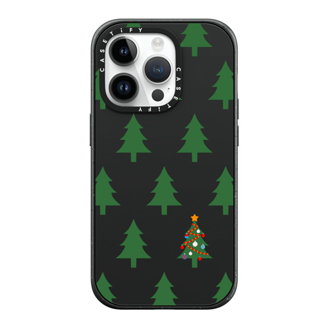 CASETiFY iPhone 14 Pro ケース マットブラック インパクトケース MagSafe対応 O Christmas Tree casetify_artist