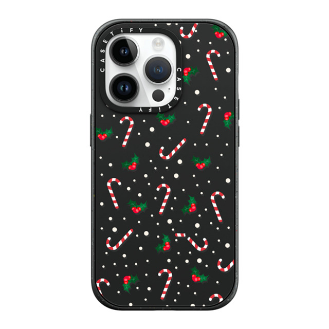 CASETiFY iPhone 14 Pro ケース マットブラック インパクトケース MagSafe対応 Candy Cane Crush casetify_artist