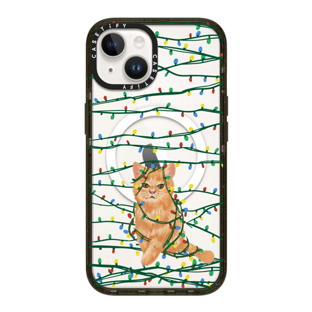 CASETiFY iPhone 14 ケース ブラック インパクトケース MagSafe対応 Meowy Catmas casetify_artist