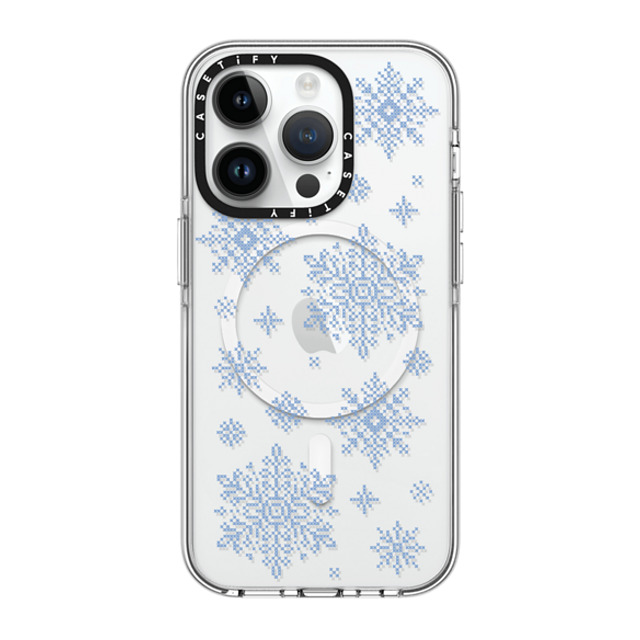 CASETiFY iPhone 14 Pro ケース クリア クリア ケース MagSafe対応 Needlepoint Snowflakes casetify_artist