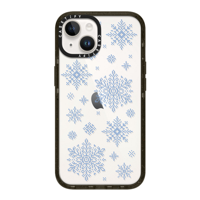 CASETiFY iPhone 14 ケース ブラック インパクトケース Needlepoint Snowflakes casetify_artist