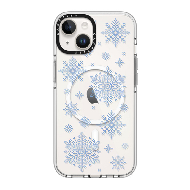 CASETiFY iPhone 14 ケース クリア クリア ケース MagSafe対応 Needlepoint Snowflakes casetify_artist