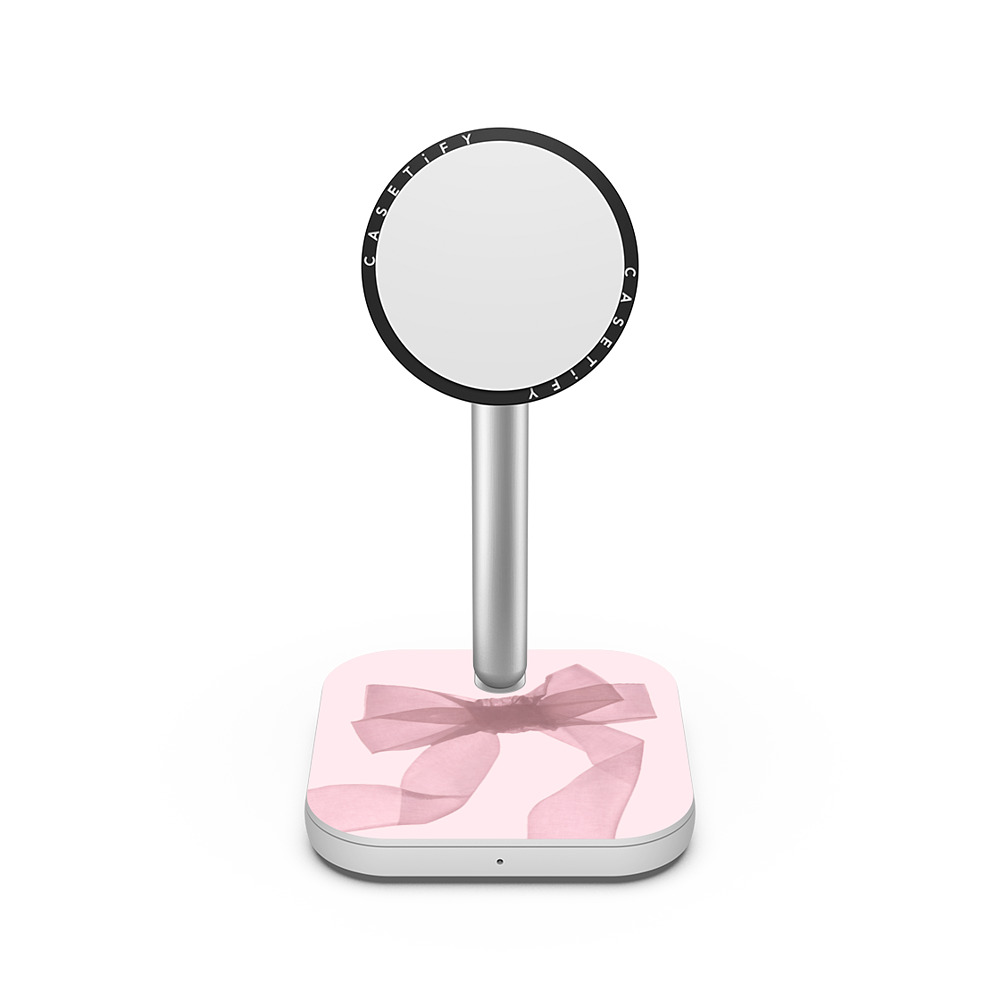 CASETiFY PowerThru 2-in-1 Charging Stand ホワイト 2-in-1 充電スタンド Ribbon Ribbon Pink Organza Ribbon Mother's Day CASETiFY PowerThru 2-in-1 Charging Stand ホワイト 2-in-1 充電スタンド Ribbon Ribbon Pink Organza Ribbon Mother's Day