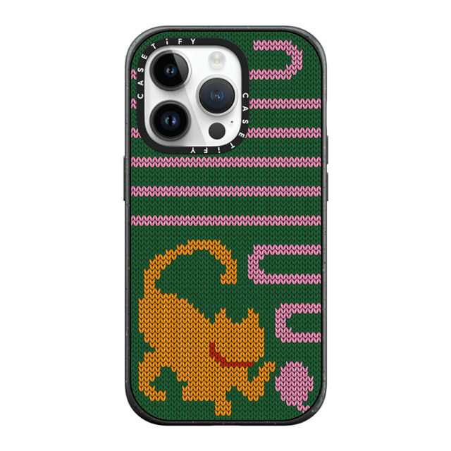 CASETiFY iPhone 14 Pro ケース マットブラック インパクトケース MagSafe対応 Cat Mas Sweater casetify_artist