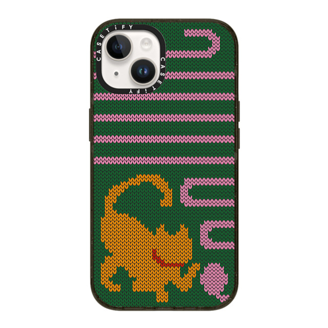 CASETiFY iPhone 14 ケース ブラック インパクトケース MagSafe対応 Cat Mas Sweater casetify_artist